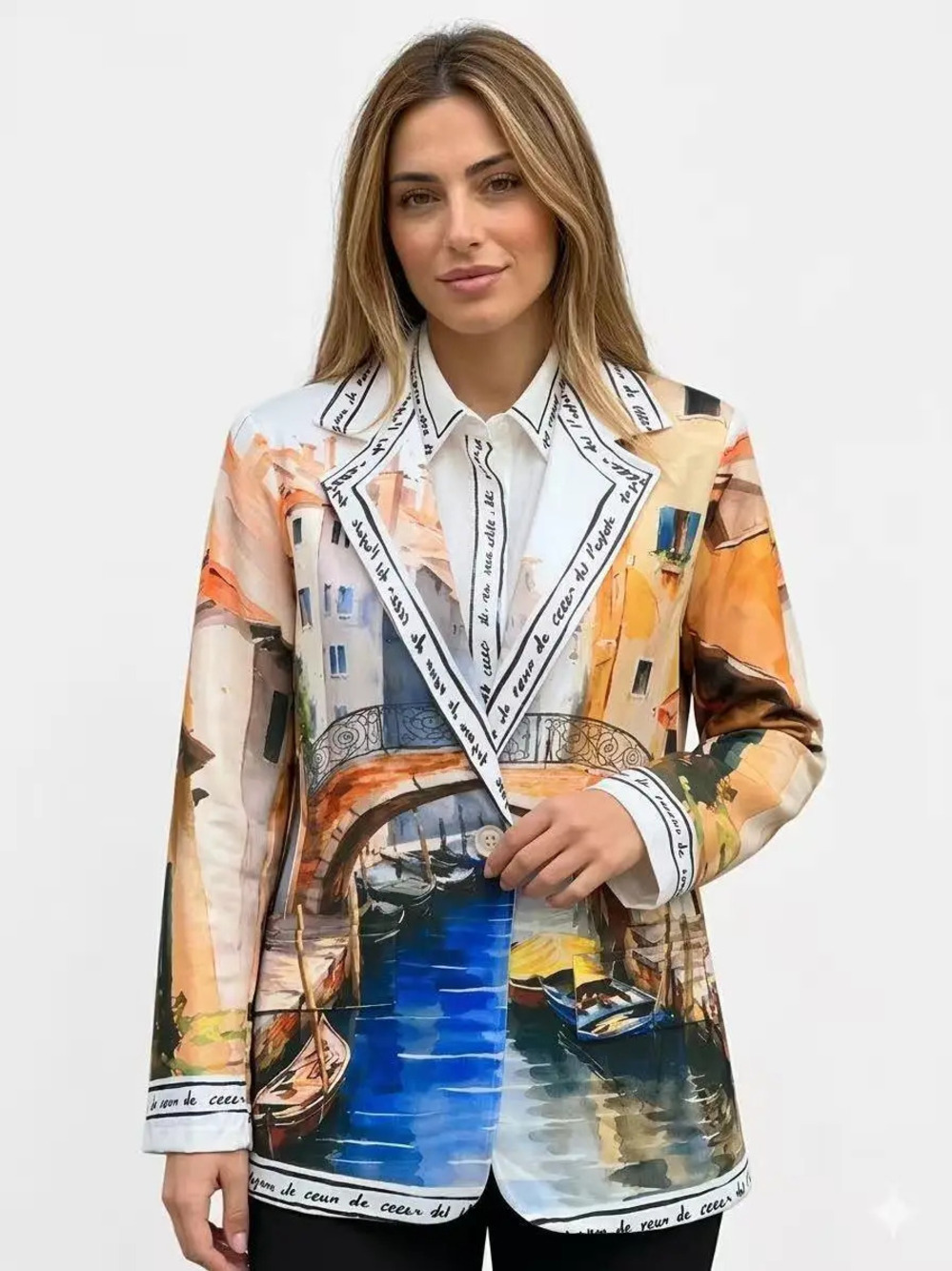 L953 Loowie Venice Bridge Blazer | White | Coordinating Piece One Size S-L